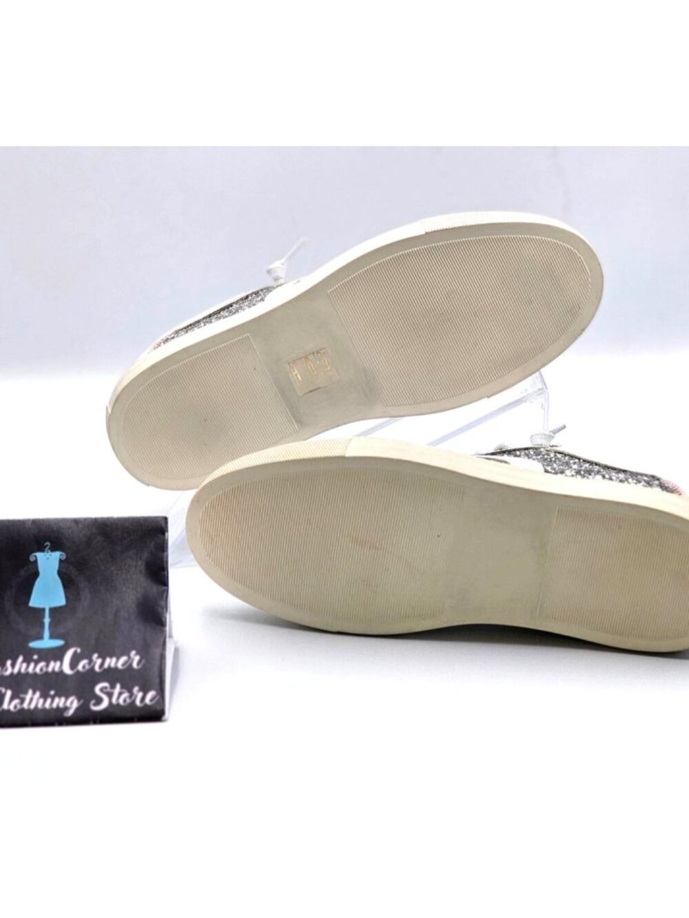 NWOB Oliver Cabell Women Low 1 LEEDS White Leather Sneakers Glitter  Sz 5.5 2254 - Picture 10 of 16